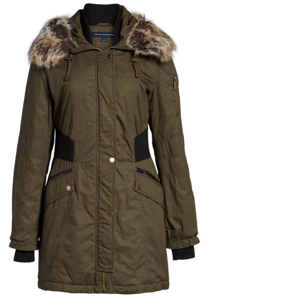 French Connection mixed media Parka jacket